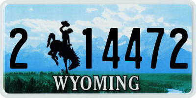 WY license plate 214472