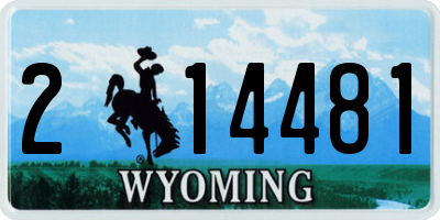 WY license plate 214481