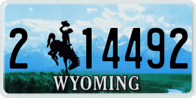 WY license plate 214492