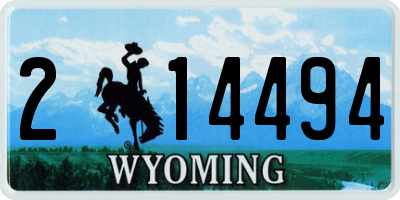 WY license plate 214494