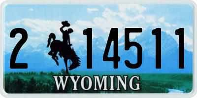 WY license plate 214511