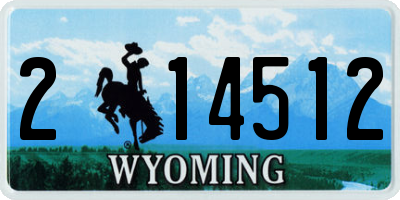 WY license plate 214512