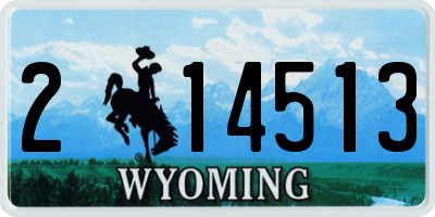 WY license plate 214513