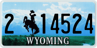 WY license plate 214524