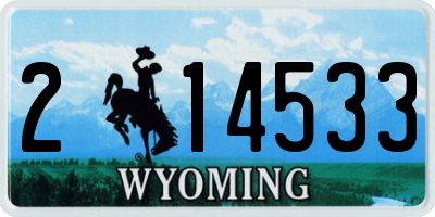 WY license plate 214533
