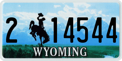 WY license plate 214544