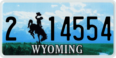 WY license plate 214554