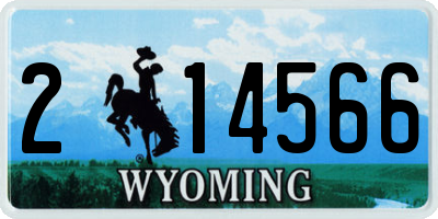 WY license plate 214566