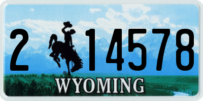 WY license plate 214578