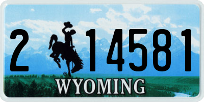 WY license plate 214581