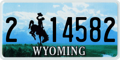 WY license plate 214582
