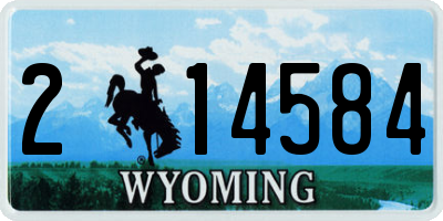 WY license plate 214584