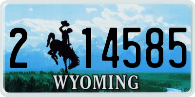 WY license plate 214585
