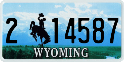 WY license plate 214587