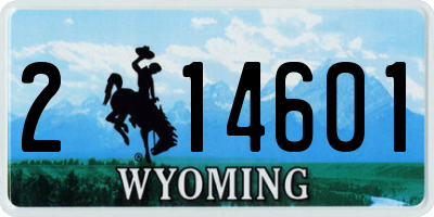 WY license plate 214601