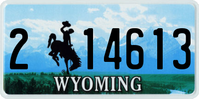 WY license plate 214613