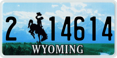 WY license plate 214614