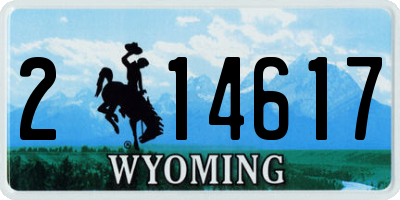 WY license plate 214617