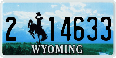 WY license plate 214633
