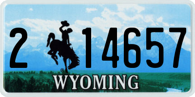WY license plate 214657