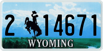 WY license plate 214671