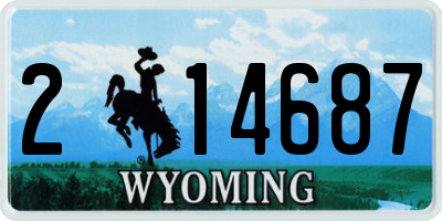WY license plate 214687