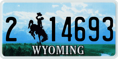 WY license plate 214693