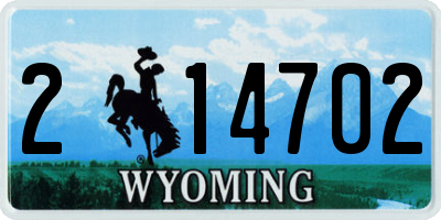 WY license plate 214702