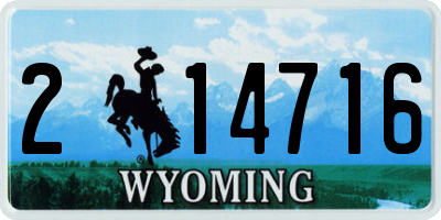 WY license plate 214716