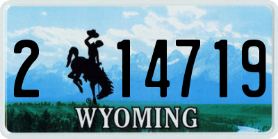 WY license plate 214719