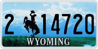WY license plate 214720