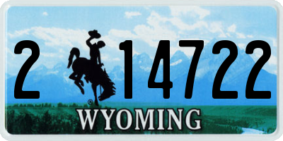 WY license plate 214722