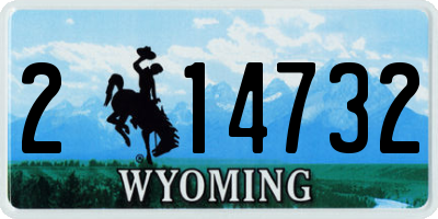 WY license plate 214732