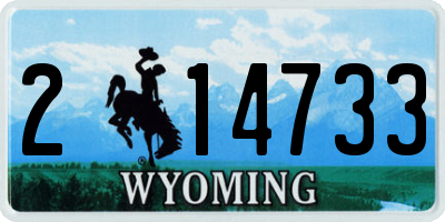 WY license plate 214733