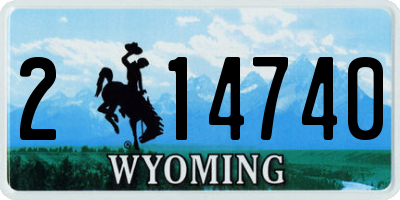 WY license plate 214740