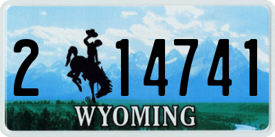 WY license plate 214741