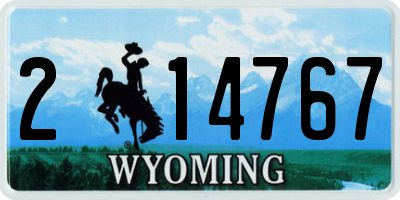 WY license plate 214767