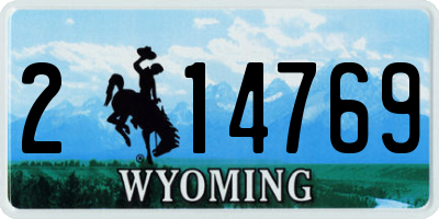 WY license plate 214769