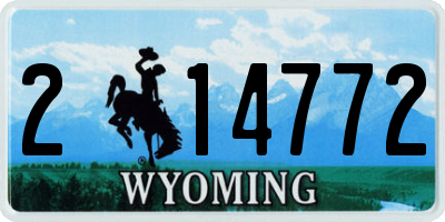WY license plate 214772