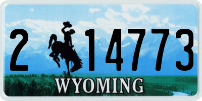 WY license plate 214773