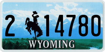 WY license plate 214780