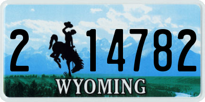 WY license plate 214782