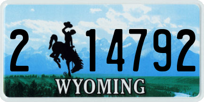 WY license plate 214792