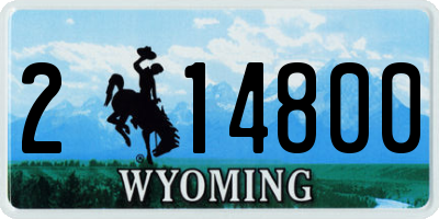 WY license plate 214800
