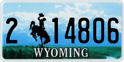 WY license plate 214806