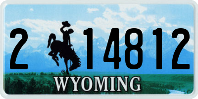 WY license plate 214812