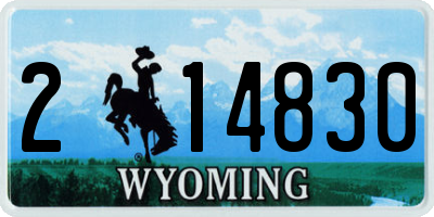 WY license plate 214830