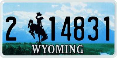 WY license plate 214831