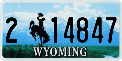 WY license plate 214847