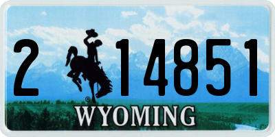 WY license plate 214851